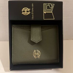 New In Box House of Harlow 1960 Forest Green Wallet with Gold Accent